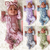 2PCS Lovely Mermaid Printed Baby Jumpsuit