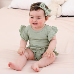 3PCS Solid Color Baby Romper Set