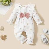 Lovely Heart Printed Long Sleeve Jumpsuit