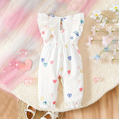 Sweet Heart Printed Sleeveless Baby Jumpsuit