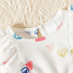 Sweet Heart Printed Sleeveless Baby Jumpsuit
