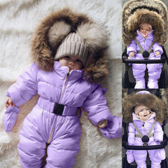 Snowsuit Hooded Long Sleeve Windproof Winter Baby Jumpsuit