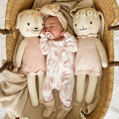 2PCS Pretty Moon Printed Long Sleeve Baby Jumpsuit