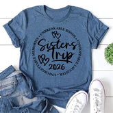 Sister's Trip 2026 Letter Print Women Slogan T-Shirt