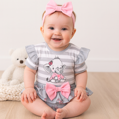 3PCS Lovely Elephant Printed Baby Set