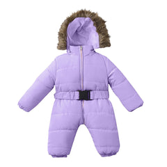 Snowsuit Hooded Long Sleeve Windproof Winter Baby Jumpsuit