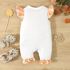 Cartoon Giraffe Printed Sleeveless Baby Jumpsuit