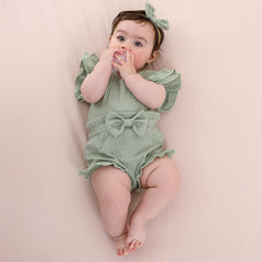 3PCS Solid Color Baby Romper Set