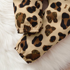 3PCS "I Got It From My Mama" Leopard Printed Baby Girl Set