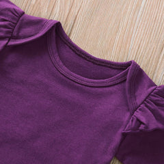 3PCS Lovely Solid Floral Panted Baby Set