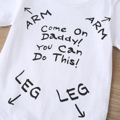 Lovely "Come On Daddy You Can Do This" Letter Printed Baby Romper