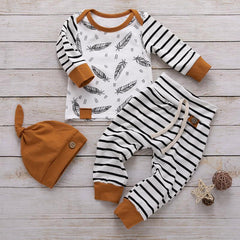 Baby Boy Girl Striped Pants Clothes Outfits Set