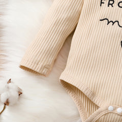 3PCS "I Got It From My Mama" Leopard Printed Baby Girl Set