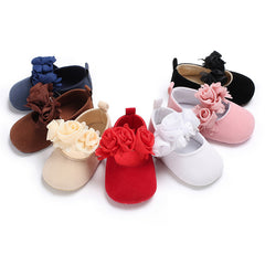 Solid Color 3D Flower Princess Athletic Baby Girl Shoes
