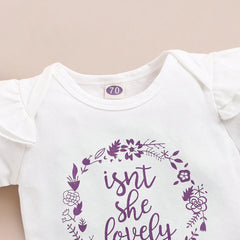 3PCS Isn't She Lovely Polka Dot Printed Baby Set