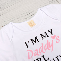 Letter Print Bodysuit & Floral Shorts & Headband