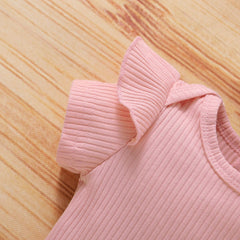 3PCS Cute Striped Belted Baby Set