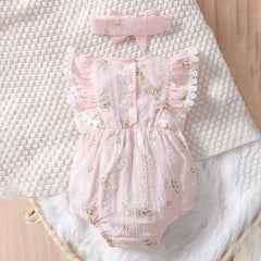 2 peças de macacão de bebê estampado em cor sólida