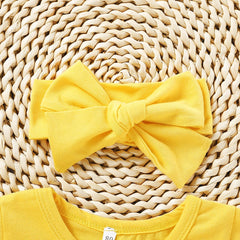 3PCS Baby/Toddler Solid Top and Floral Jean Set