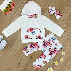 Floral Print Hoodie Set