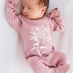 Lovely Sunflower Printed Baby Jumpsuit