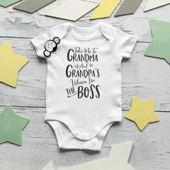 Take Me To Grandma And Grandpa's Where Letter Printed Baby Romper