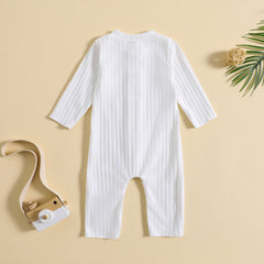 Lovely Solid Color Baby Long Sleeve Jumpsuit