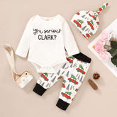 3PCS You Serious Clark Letter Printed Baby Set