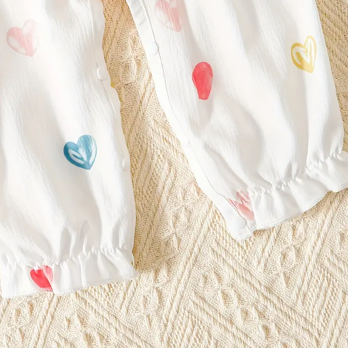 Sweet Heart Printed Sleeveless Baby Jumpsuit