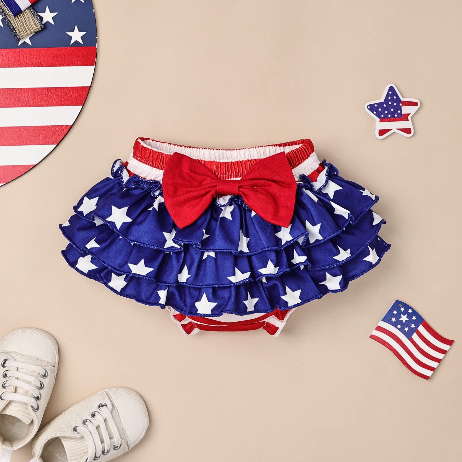 3PCS American Independence Day Short Sleeve Baby Set