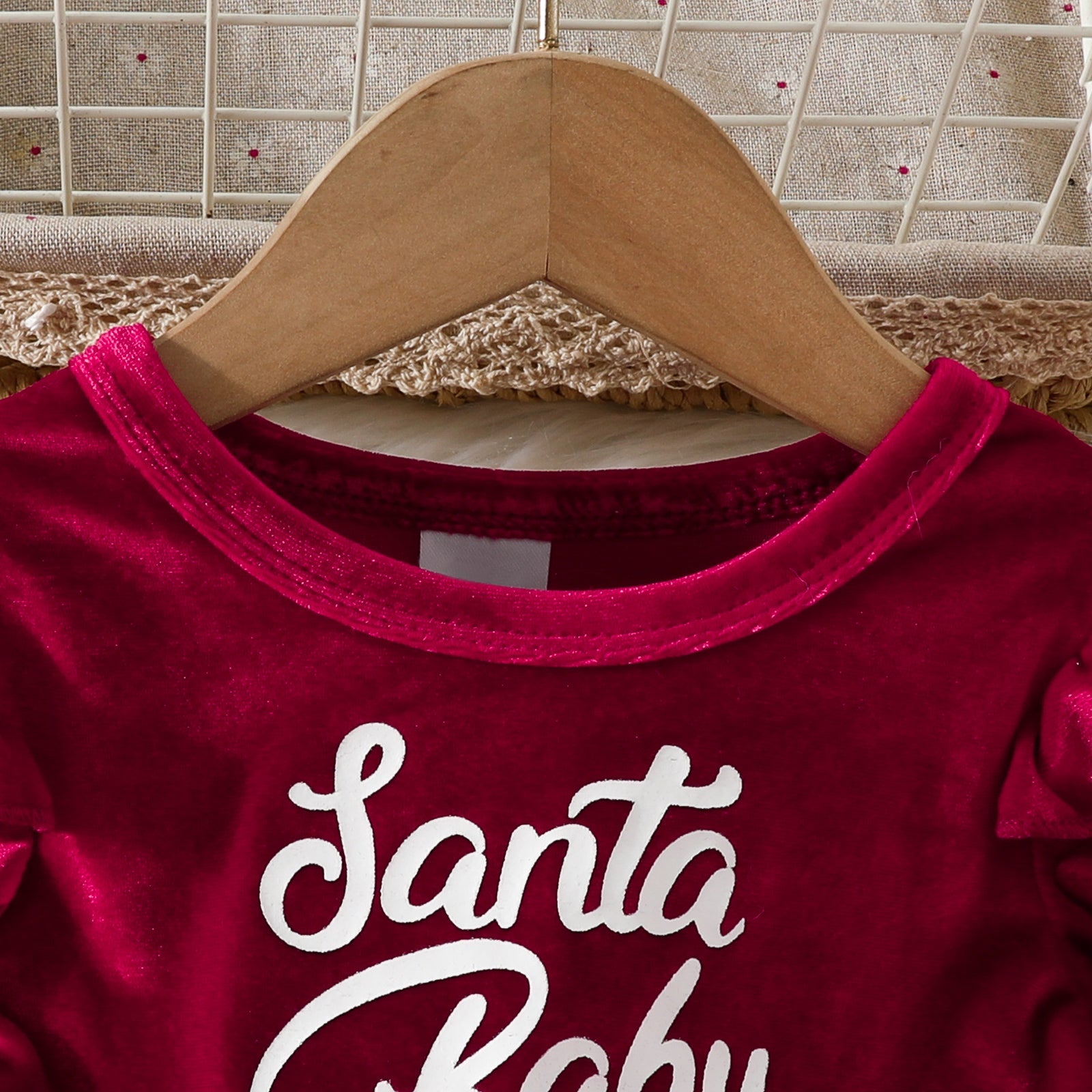 Jupe de noël pour bébé fille, 2 pièces, lettres imprimées du père noël