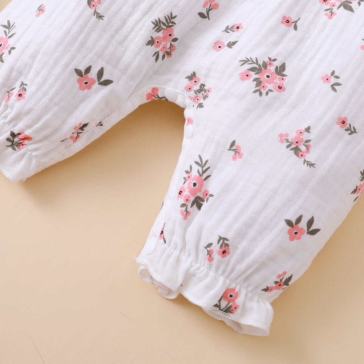 2 PCS Macacão sem mangas para bebê com estampa floral bonita