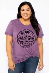 Girls Trip 2024 Printed Women Slogan Plus Size T-Shirt