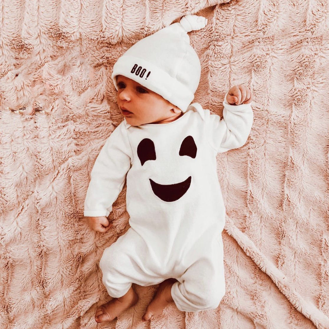 Combinaison bébé imprimée fantôme d'Halloween 2 pièces