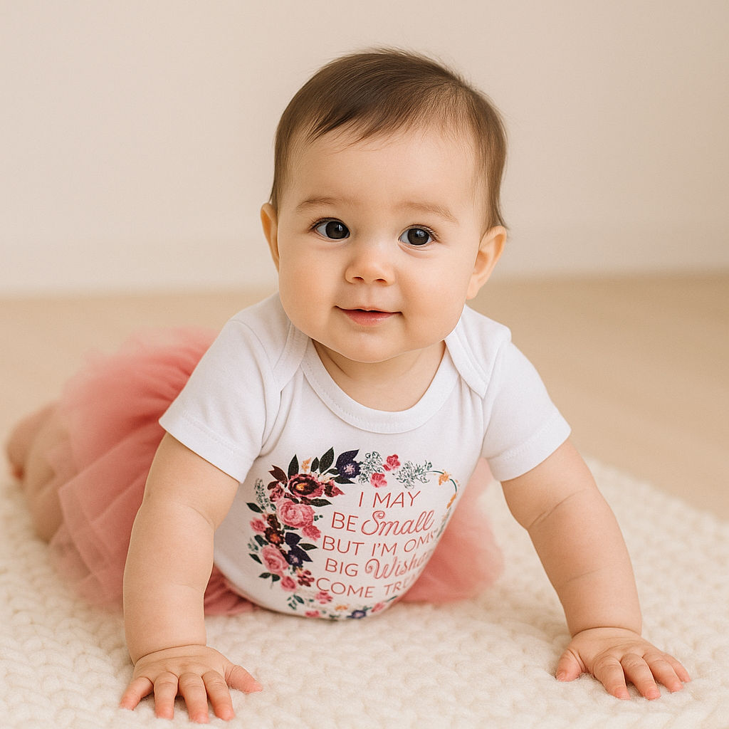 Top com estampa floral com babados para bebê e saia tutu