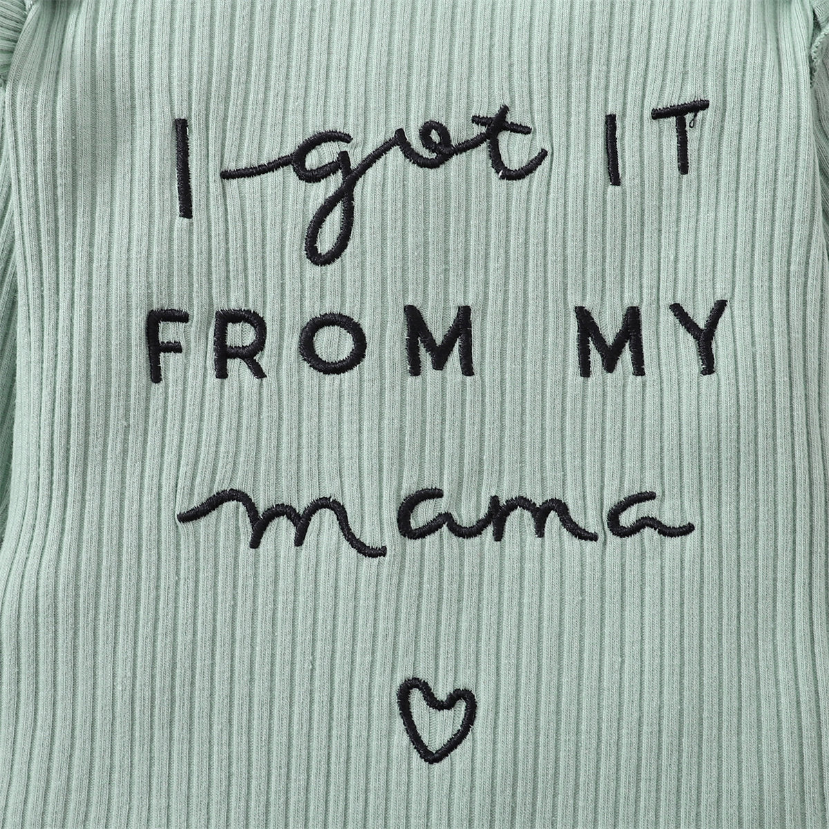 3PCS I Got It From My Letter Floral Printed Baby Set