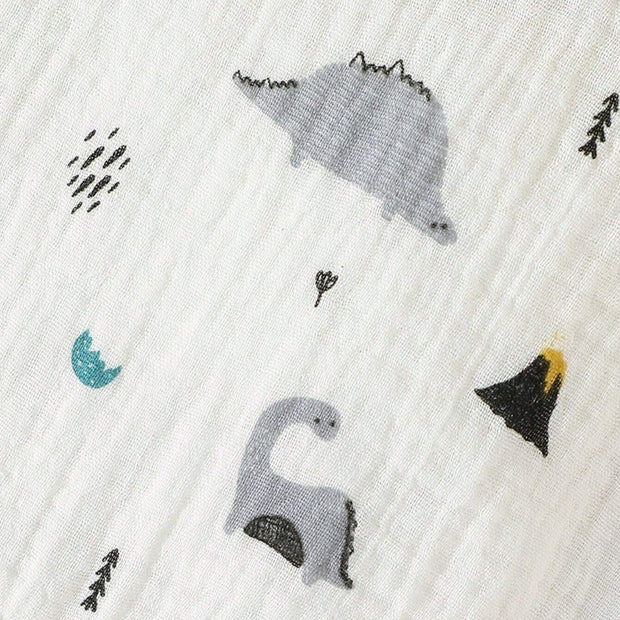 2PCS Cute Cartoon Dinosaur Printed Short Sleeve Baby Set
