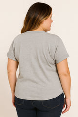 I Was Told To Check Print Women Slogan Plus Size T-shirt