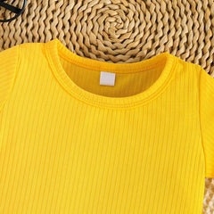 2PCS Cartoon Animal Printed Short Sleeve Overalls Baby Set