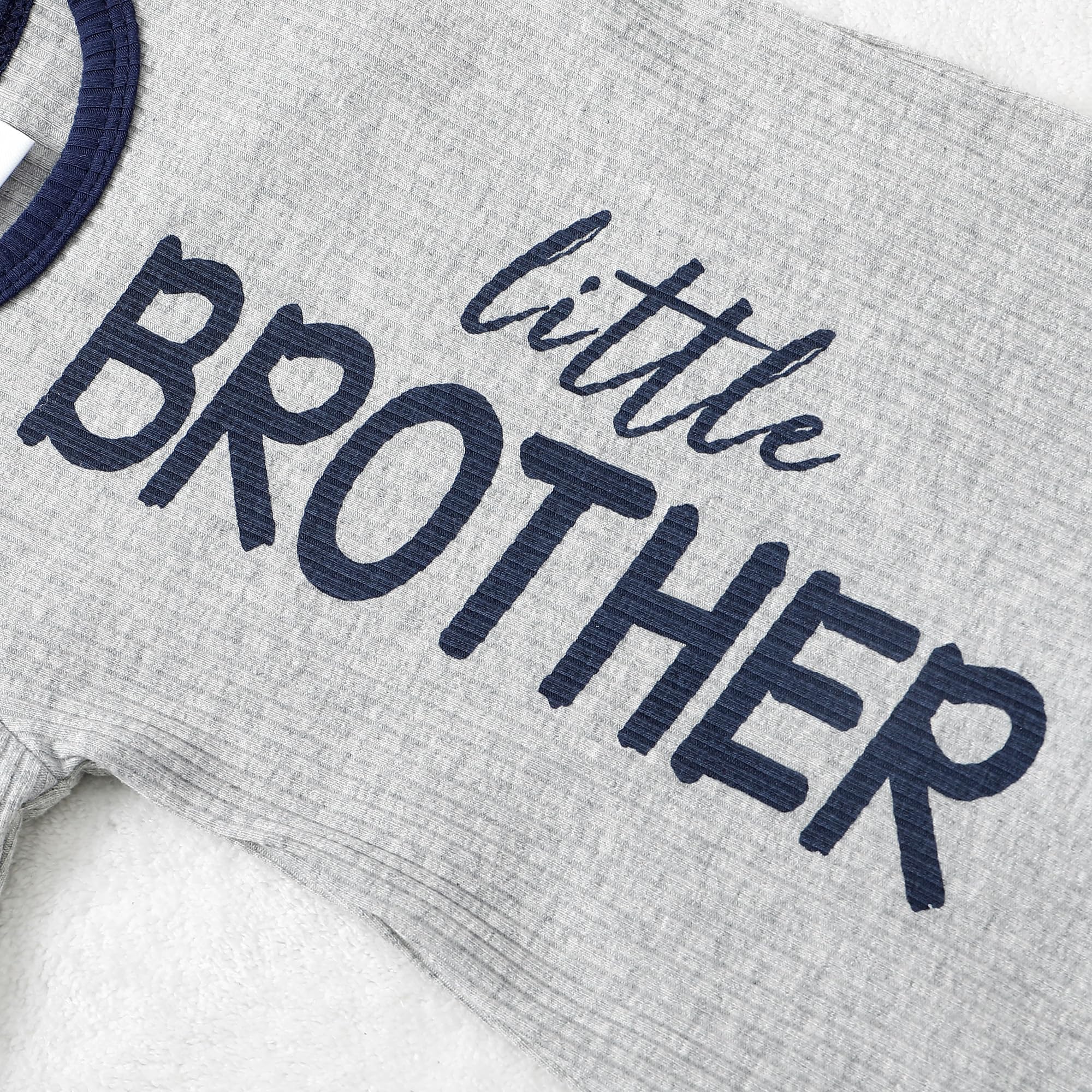 2PCS Little Brother Letter Printed Baby Jumpsuit