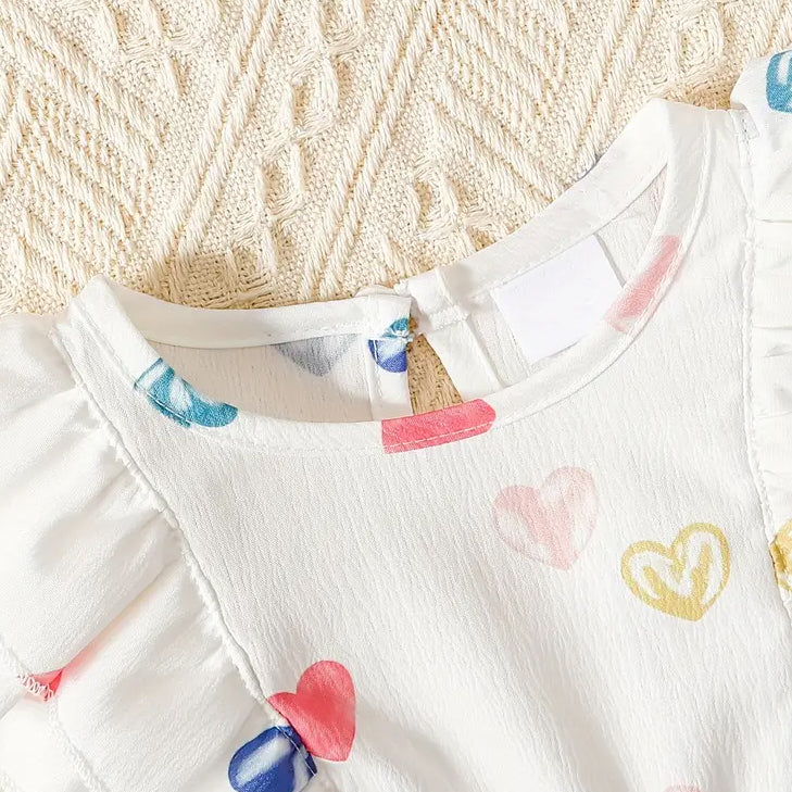 Sweet Heart Printed Sleeveless Baby Jumpsuit