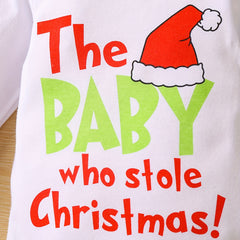 Ensemble 2 pièces pour bébé pelucheux avec lettres de Noël imprimées