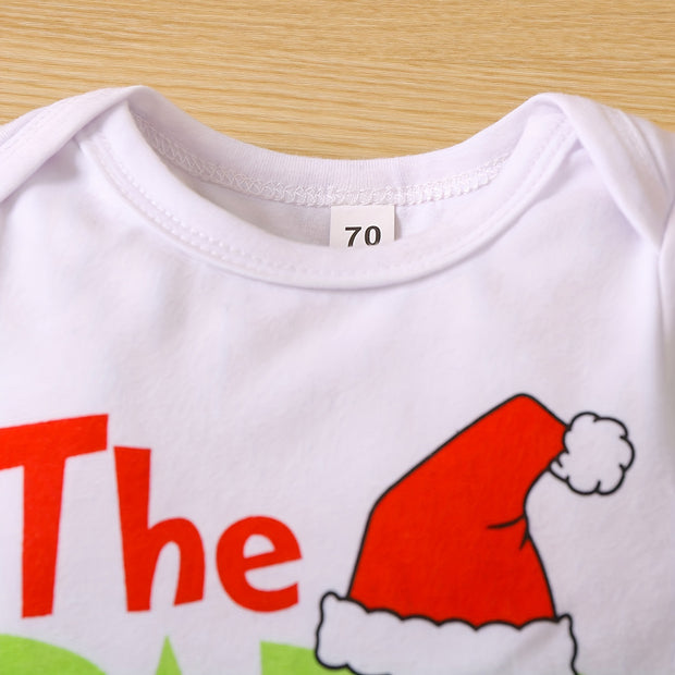 2PCS Adorable Christmas Letter Printed Fuzzy Baby Set