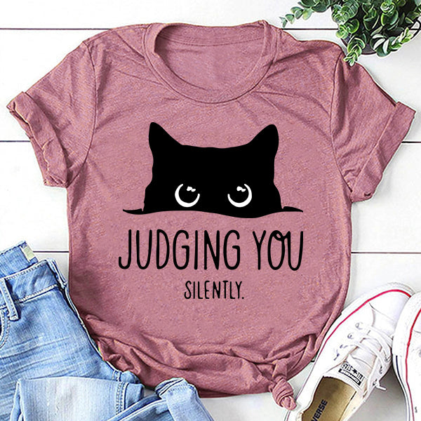 Judging You Print Women Slogan T-Shirt