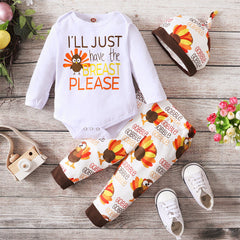 3PCS Je vais juste avoir le sein s'il vous plaît Ensemble drôle pour bébé