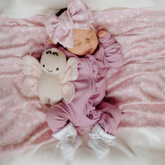 Classic Solid Color Ruffle Decor Long Sleeve Baby Jumpsuit