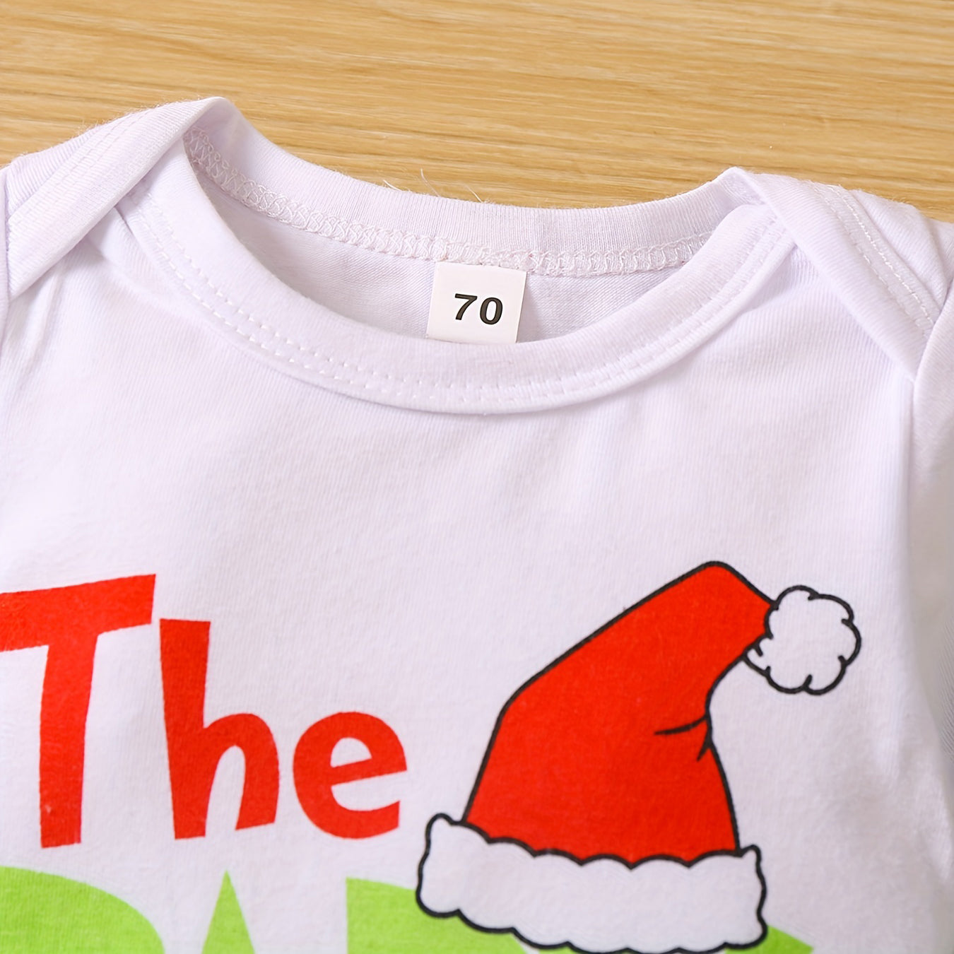 Ensemble 2 pièces pour bébé pelucheux avec lettres de Noël imprimées