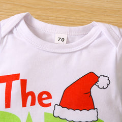 Ensemble 2 pièces pour bébé pelucheux avec lettres de Noël imprimées