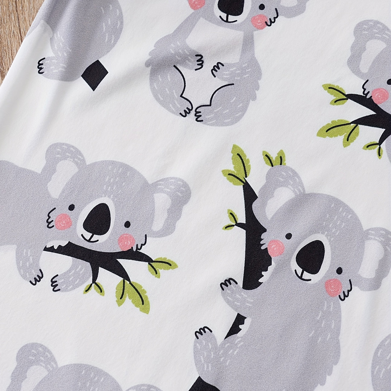 Comfy Cartoon Koala Printed Short Sleeve Baby Jumpsuit