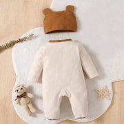2PCS Lovely Bear Printed Long Sleeve Baby Jumpsuit